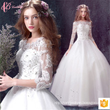 2017 Alibaba Bridal Wedding Dresses Gowns Beaded Long Sleeve For Sale